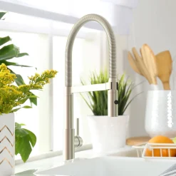 Küchenarmatur ALUNA mit Pendelbrause Edelstahloptik*LENZ Outlet