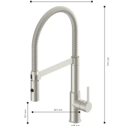 Küchenarmatur ALUNA mit Pendelbrause Edelstahloptik*LENZ Outlet