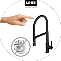 LENZ Küchenarmatur ALUNA mit Pendelbrause schwarz
