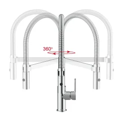 LENZ Küchenarmatur ALUNA mit Pendelbrause schwarz