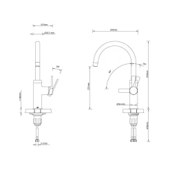 LENZ Küchenarmatur ANELA Edelstahloptik
