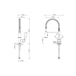 Küchenarmatur KALANI² mit Pendelbrause Niederdruck chrom^LENZ Outlet