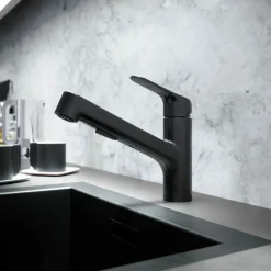 Küchenarmatur KOA mit Handbrause schwarz*LENZ Hot
