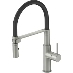 LENZ Küchenarmatur NALU mit Pendelbrause nickel-schwarz