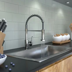 LENZ Küchenarmatur NOVA mit Pendelbrause chrom