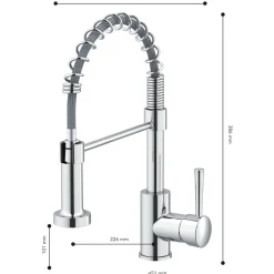 LENZ Küchenarmatur NOVA mit Pendelbrause chrom