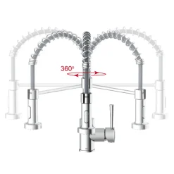 LENZ Küchenarmatur NOVA mit Pendelbrause chrom