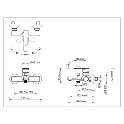 Wannenarmatur MOLA schwarz*LENZ Outlet