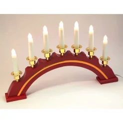 Lichterbogen halbrund rot 7-flammig