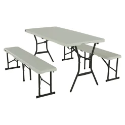 Bierzeltgarnitur 3-teilig 182x76x74 cm Weiß*Lifetime Clearance