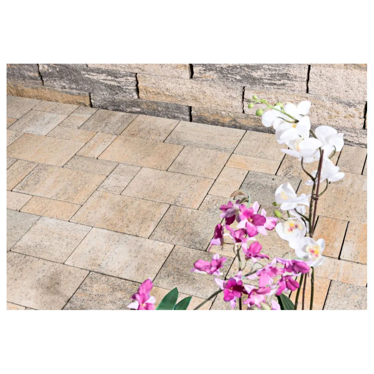 Gestaltungspflaster Crescendo Light sahara-weiß-melange 3 Formate^Lusit Online