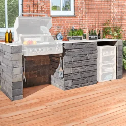 Modul Outdoorküche Cremona grau-anthrazit-melange^Lusit Hot
