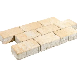 Lusit Pflasterstein Rechteck Sahara-weiss-Melange mit Fase