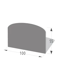 Metallvorlegeplatte Segmentbogen 100 x 55 cm grau