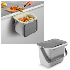 Metaltex Bio-Abfallsammler Bin Tex 19,3 x 24,6 x 19 cm grau