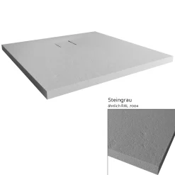 Mineralgruss-Duschwanne Modern Line Steinoptik, Steingrau, 1000 / 1200 mm