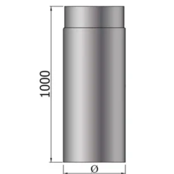 Rauchrohr 1000 mm Ø 120 mm schwarz 2 mm^MyFireTool Discount