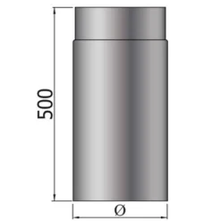 Rauchrohr FAL 500 mm Ø 120 mm 0,6 mm*MyFireTool