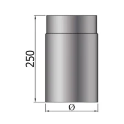 Rauchrohr FAL 250 mm Ø 120 mm 0,6 mm^MyFireTool Hot