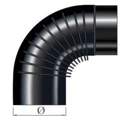 Rauchrohrbogen 90 Grad Ø 120 mm 0,6 mm blau*MyFireTool Hot