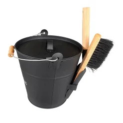 Ascheeimer schwarz 26,5 x 30 cm^MyFireTool Discount