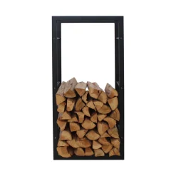 Kaminholzhalter Schwarz Pulverbeschichtet L45xB30xH96cm*MyFireTool Online