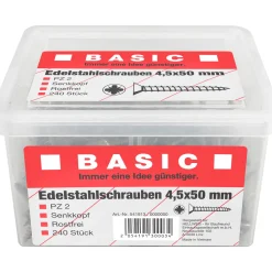 MyTool Edelstahlschraube 4,5 x 50 mm 240 Stück im Eimer