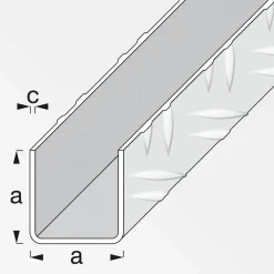 Riffelblech-Quadrat-U 23,5 mm 1m blank^MyTool Discount