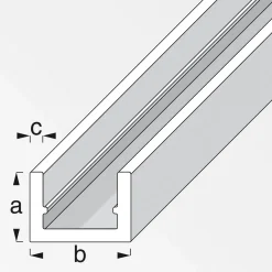 U-Profil 10 x 13,5 x 1,5 cm 2m silber*MyTool New