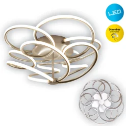 näve Naeve LED DL Rizado Metall/KSstahl-blank LxBxH: 57x57x20cm dimmbar