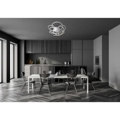 näve Naeve LED DL Rizado Metall/KSstahl-blank LxBxH: 57x57x20cm dimmbar