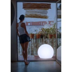 NewGarden LED-Kugelleuchte Buly 60 Kabelanschluss Ø 60 cm weiß