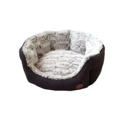 Komfort-Bett Cacho oval 86 x 70 x 24 cm dunkelgrau^Nobby New