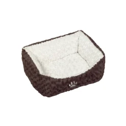 Nobby Komfort-Bett Neiku oval 75 x 60 x 23 cm braun/ weiß