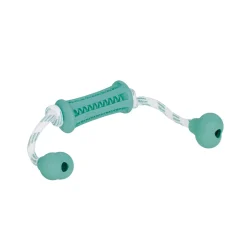 Nobby Vollgummi Stick mit Seil DENTAL LINE zweifarbig 37 x 9 cm