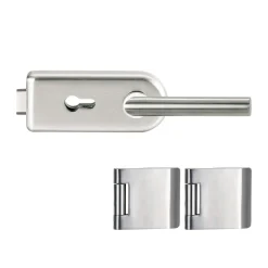 Glastürbeschlag-Set SKS 62 Edelstahl Optik*Novadoors New