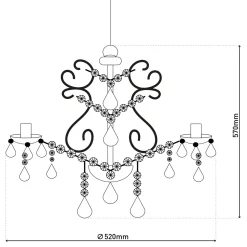 näve Kronleuchter Cecilia silber 5er