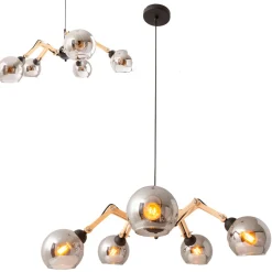 Pendelleuchte Soito schwarz Glas 5er^näve Hot