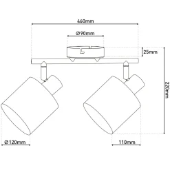 näve Spotserie Maron 2 Spots braun