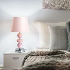 näve Tischleuchte Araga rosa Keramik