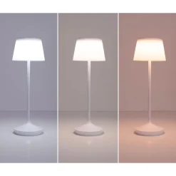 Solar-Tischleuchte Emmi weiß mit Akku 13x13x38cm dimmbar^näve Clearance