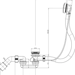 Ottofond Ab-/Überlaufgarnitur für Eckwannen chrom