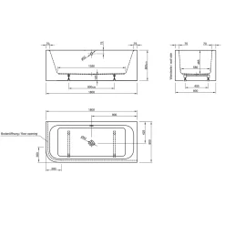 Ottofond Badewanne Spirit 180 x 80 cm Ausführung links Wannenrandarmatur S3000