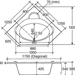 Ottofond Eckwanne Miami 125 cm weiß