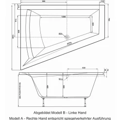 Ottofond Whirlpool-Komplettset Galia II Mod B 175 x 135 cm inkl Farblichtwechsler