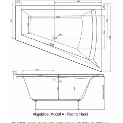 Whirlpool-Komplettset Galia II Mod A 175 x 135 cm inkl Farblichtwechsler*Ottofond