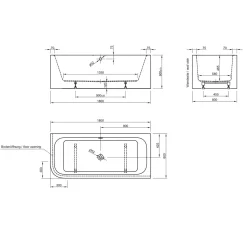 Whirlpool-Komplettset Spirit links 180 x 80 cm weiß inklusive Wannenrandarmatur S2000^Ottofond Discount
