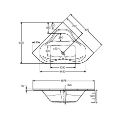 Whirlpool-Set Lucia 140 cm weiß Typ 3^Ottofond Hot