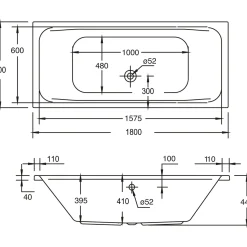 Ottofond Whirlpool-Set Malta 180 x 80 cm weiß/chrom Typ 3