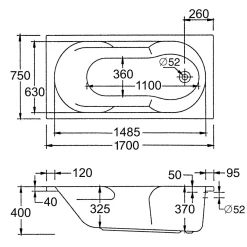 Whirlpool-Set Nixe 170 x 75 cm weiß/chrom Typ 3*Ottofond Sale